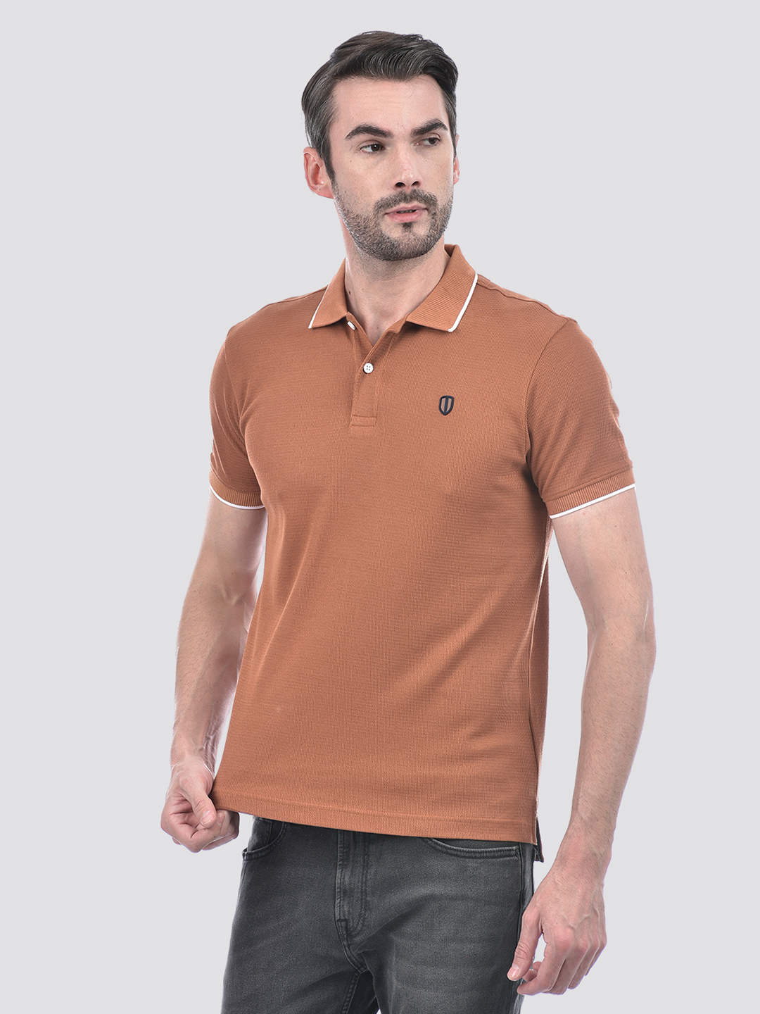 Numero Uno Men Striped Brown T-Shirt